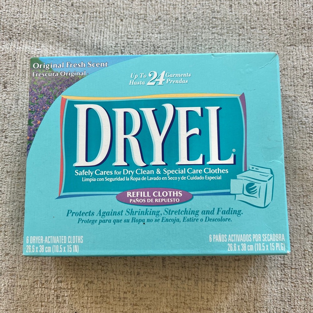 Dryel Refill Cloths Original Fresh Scent 5 of 6 Dryer Activated Moist Cloths